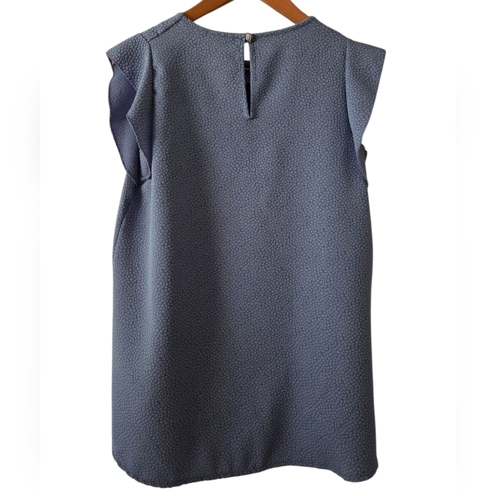 Francesca's Made in Italy Blue Flutter Sleeve Textured Blouse Large - Picture 5 of 7